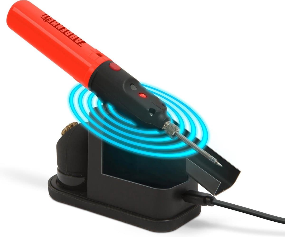 FAHRENHEIT - Draadloze Soldeerbout Elektrisch - met QI draadloos oplaadstation - 8W - Soldeerstation - Soldeer Set
