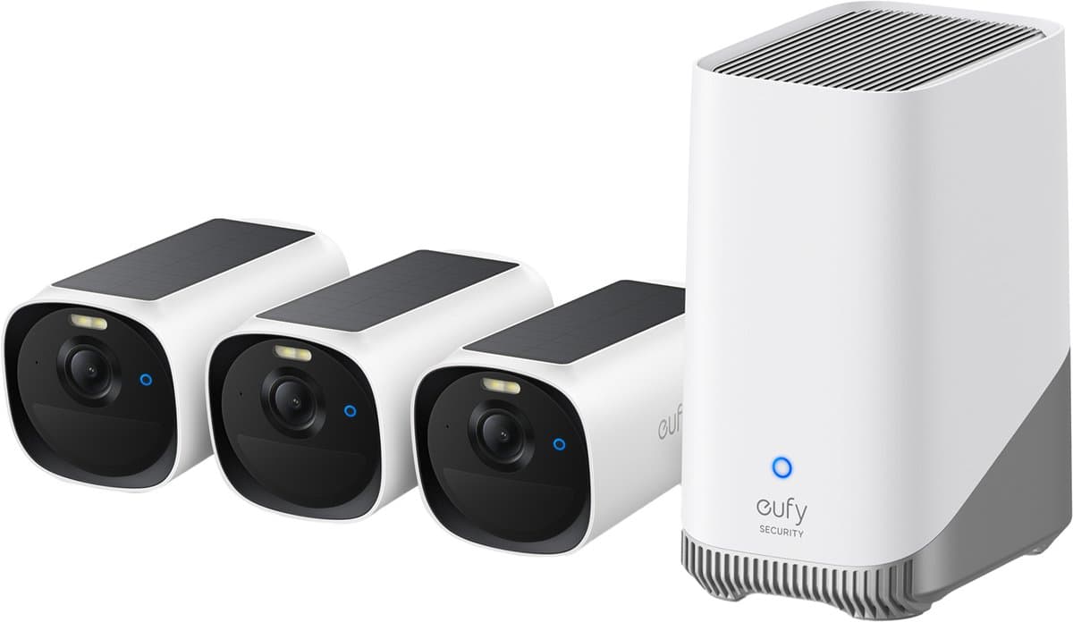 Eufy eufyCam E40 3-Cam Kit + HomeBase S280 Kogel (vorm) IP-beveiligingscamera Buiten 2688 x 1520 Pixels Muur