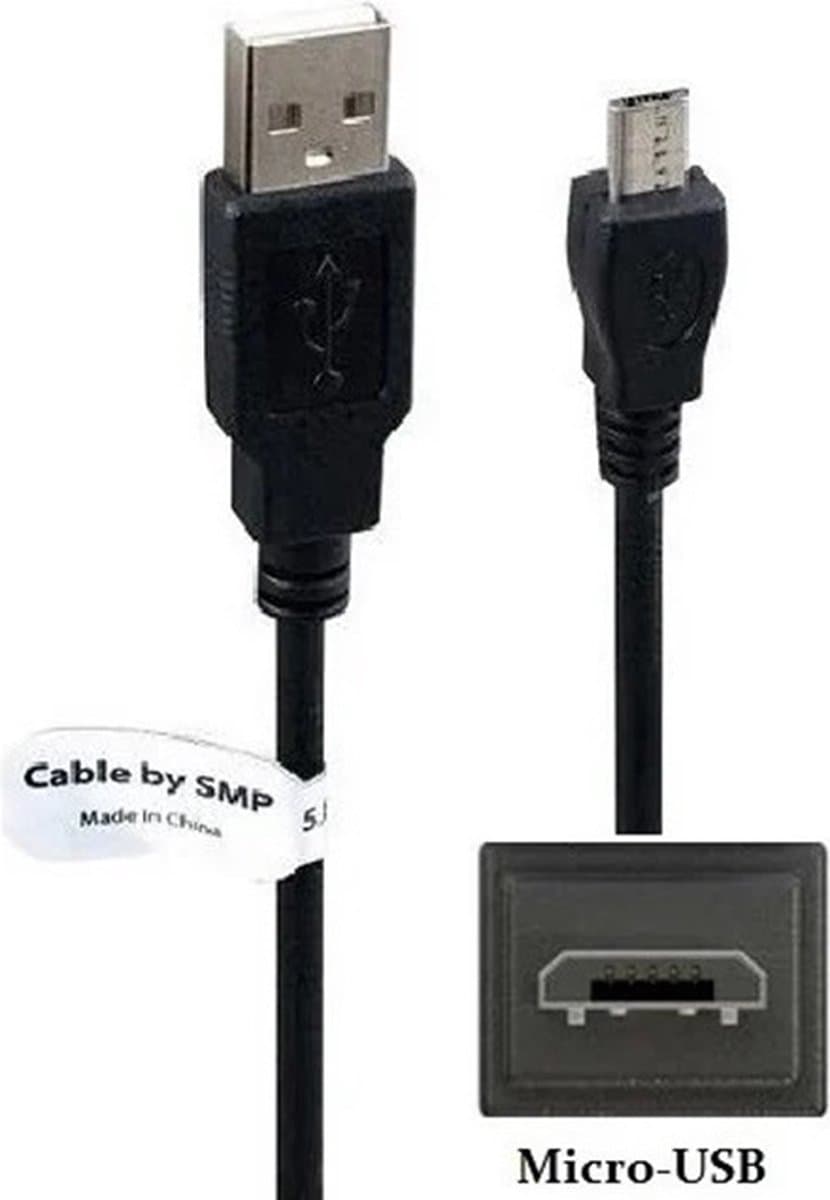 OneOne 0,5m Micro USB kabel. Extra sterke laadkabel. Stevig oplaadkabel snoer past op TomTom Go 6100, Go 6200, Go Basic, Go Classic, Go Discover, Go Essential, Go Exclusive, Go Camper