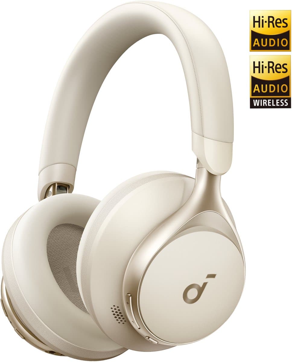 soundcore Space One by Anker - Draadloze Over-ear Koptelefoon - Headphones - Active Noise Cancelling, Multipoint Connection, 55 uur accuduur, Bluetooth 5.3, LDAC, Hi-Res Certified