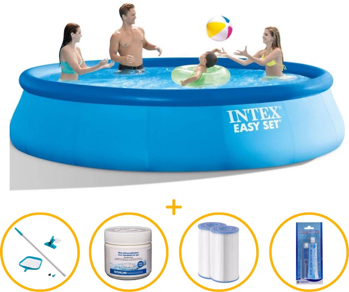 Intex zwembad 457 x 107 | Easy Set | Met filterpomp | Zwembadpakket | Reparatiekit | Onderhoudsset | Extra filters | Chloortabletten