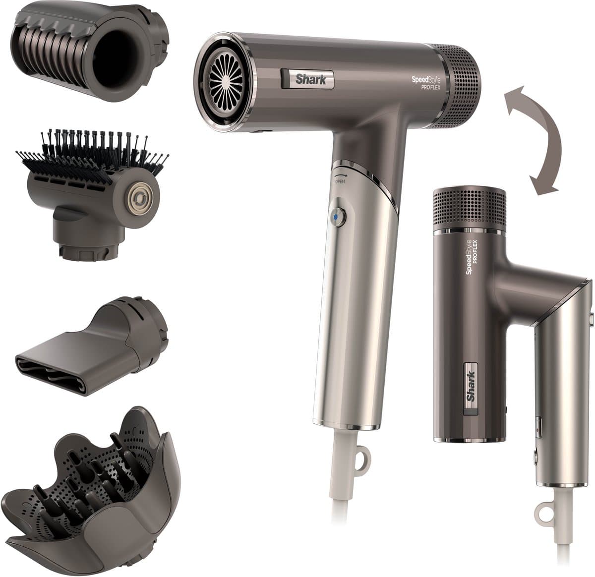 Shark SpeedStyle PRO Flex 4-in-1 Föhn - Mokka - HD542EU