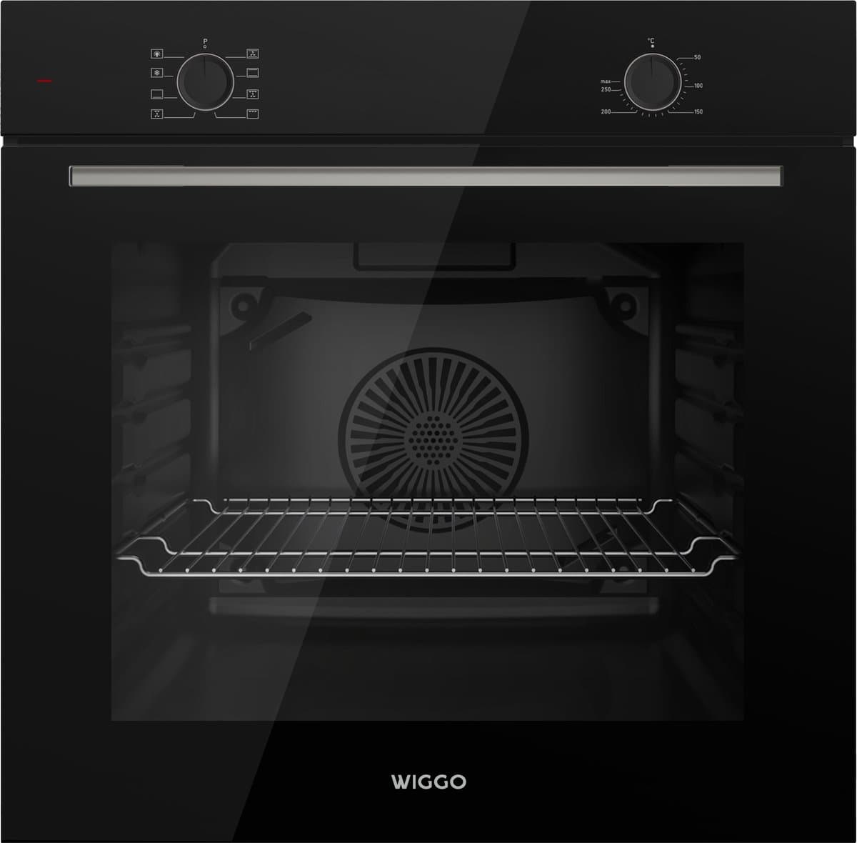Wiggo WO-B608(B) - Inbouw heteluchtoven - 68L - Hetelucht functie - Soft Close deur - Energieklasse A - Zwart - 5 jaar garantie