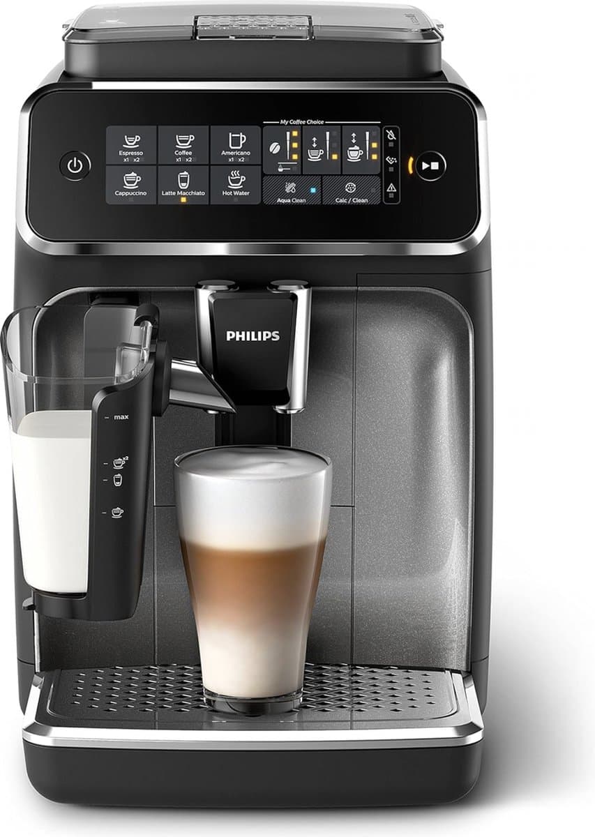 Philips - Volautomatische Espressomachine - 5 Koffiespecialiteiten - LatteGo Melkoplossing - Zwart/Zilver