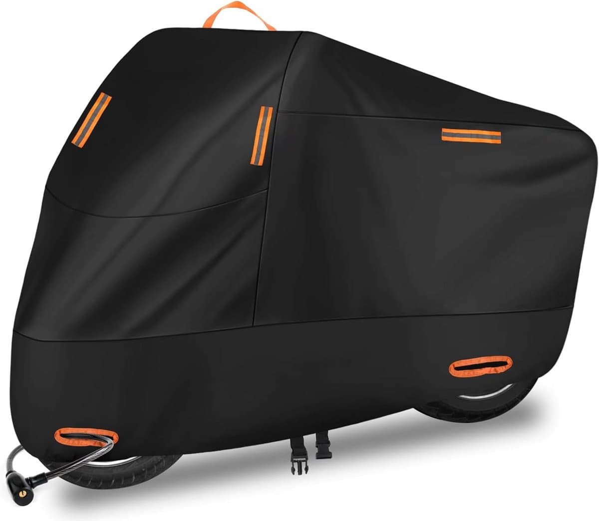 Waterdicht Motorhoes - Outdoor Afdekzeil voor motorfietsen - Motorhoezen Waterdichte - Motorafdekking - Outdoor & Indoor - Universeel Motor - 210D Oxford-stof - XXL(245*105*125cm) - zwart