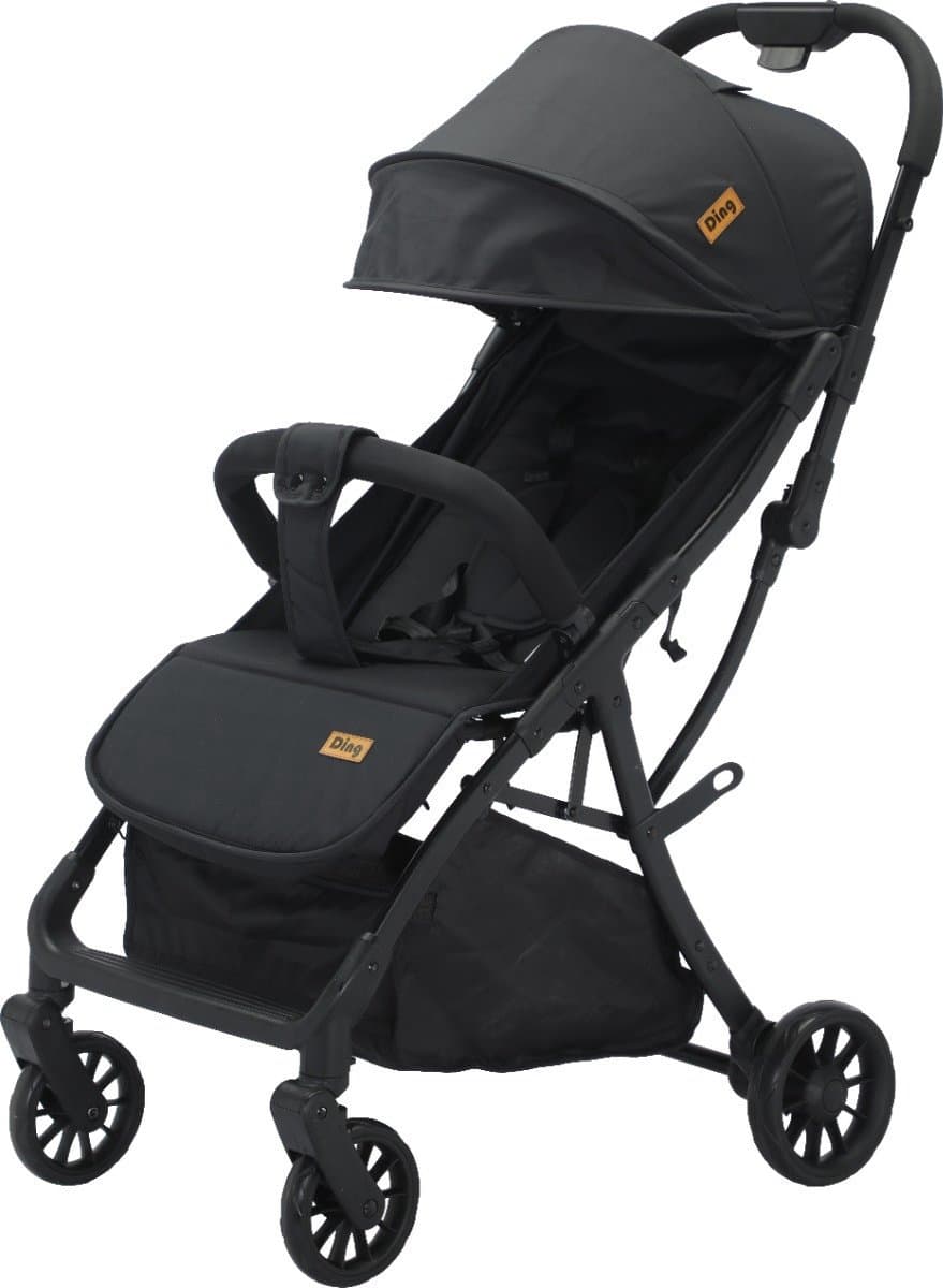 Ding Wandelwagen Buggy met Zonnekap & Kijkvenster - Kinderwagen Inklapbaar - Plooibuggy - Zwart - Remi