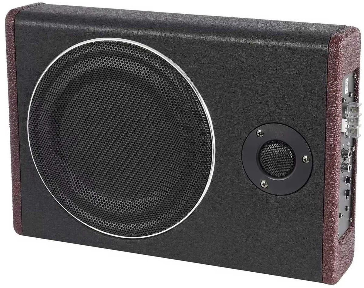 Auto subwoofer - Onderstoel audio - Muziek luisteren - Krachtige basweergave - 8 inch - Zwart