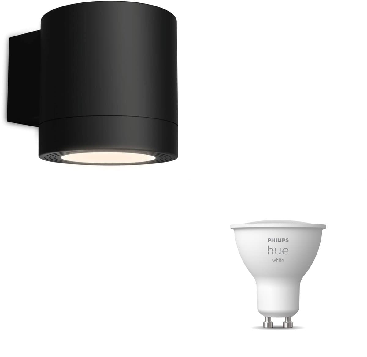 Philips Hue Fylx Wandlamp voor Buiten Down (Zwart) - Buitenlamp - GU10 - Warmwit Licht - Hue White