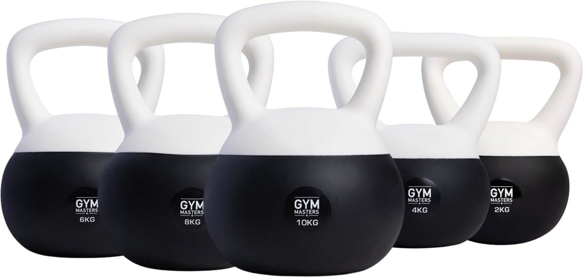 Gym Masters Zachte Kettlebell Set – 2, 4, 6, 8 & 10 kg – Fitness Gewicht voor Thuis & Sportschool – Krachttraining & Cardio – Anti-Beschadiging