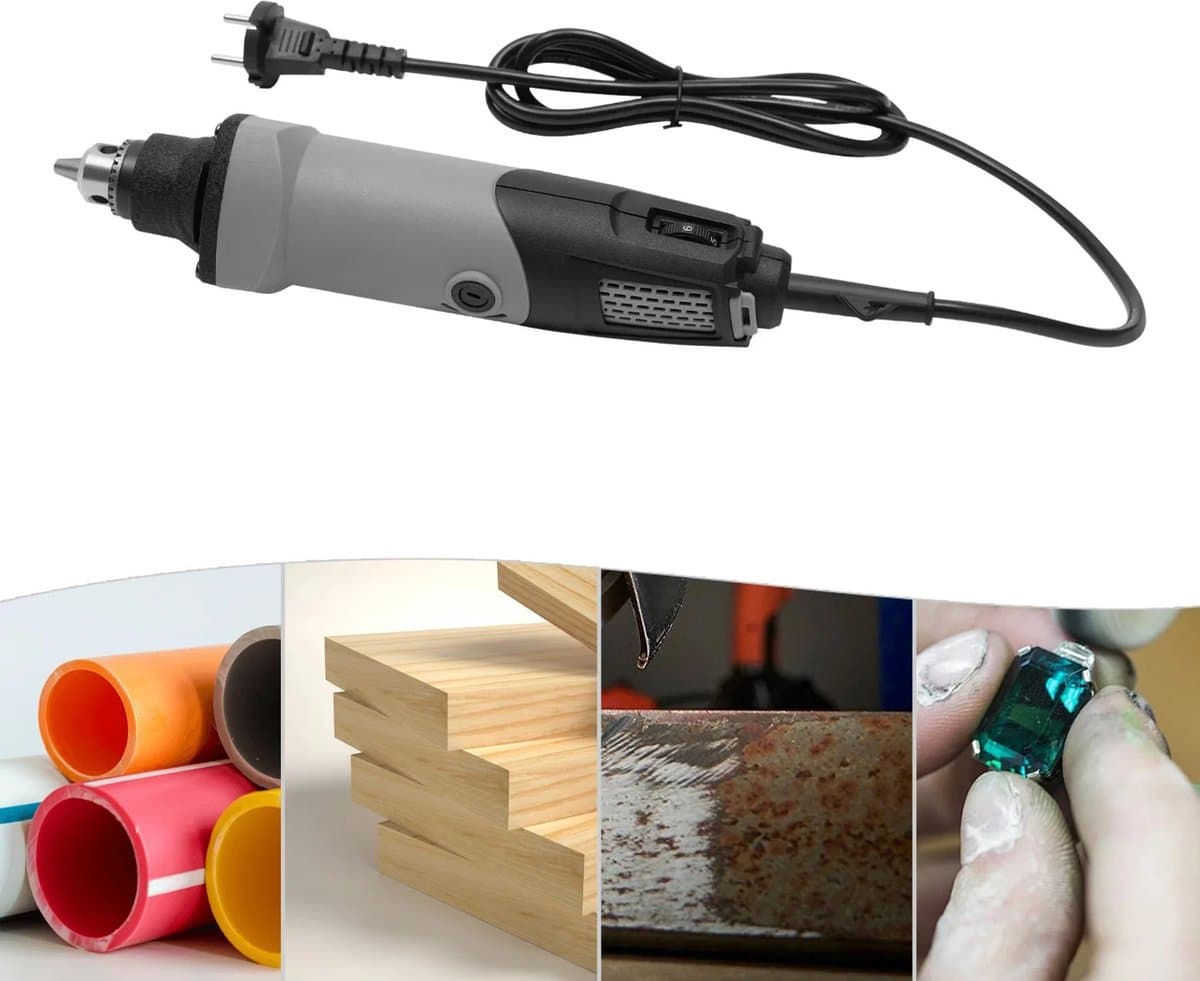 ELVENTO Elektrische slijpmachine - Multitool - slijper - multischuurmachine - 6 snelheden - 0,6 tot 6,5 mm klembereik - 400W