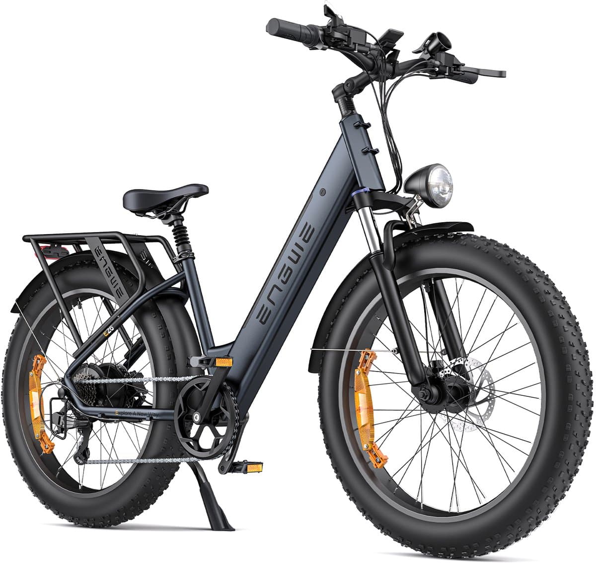 ENGWE E26 ST Elektrische fiets 26 inch Elektrische Fatbike 250W 70Nm 48V 16Ah 140 km Actieradius Shimano 7V Schijfremmen Aluminium E-bike 25 km/u Stad Offroad Sneeuw Strand Berg, Zwart