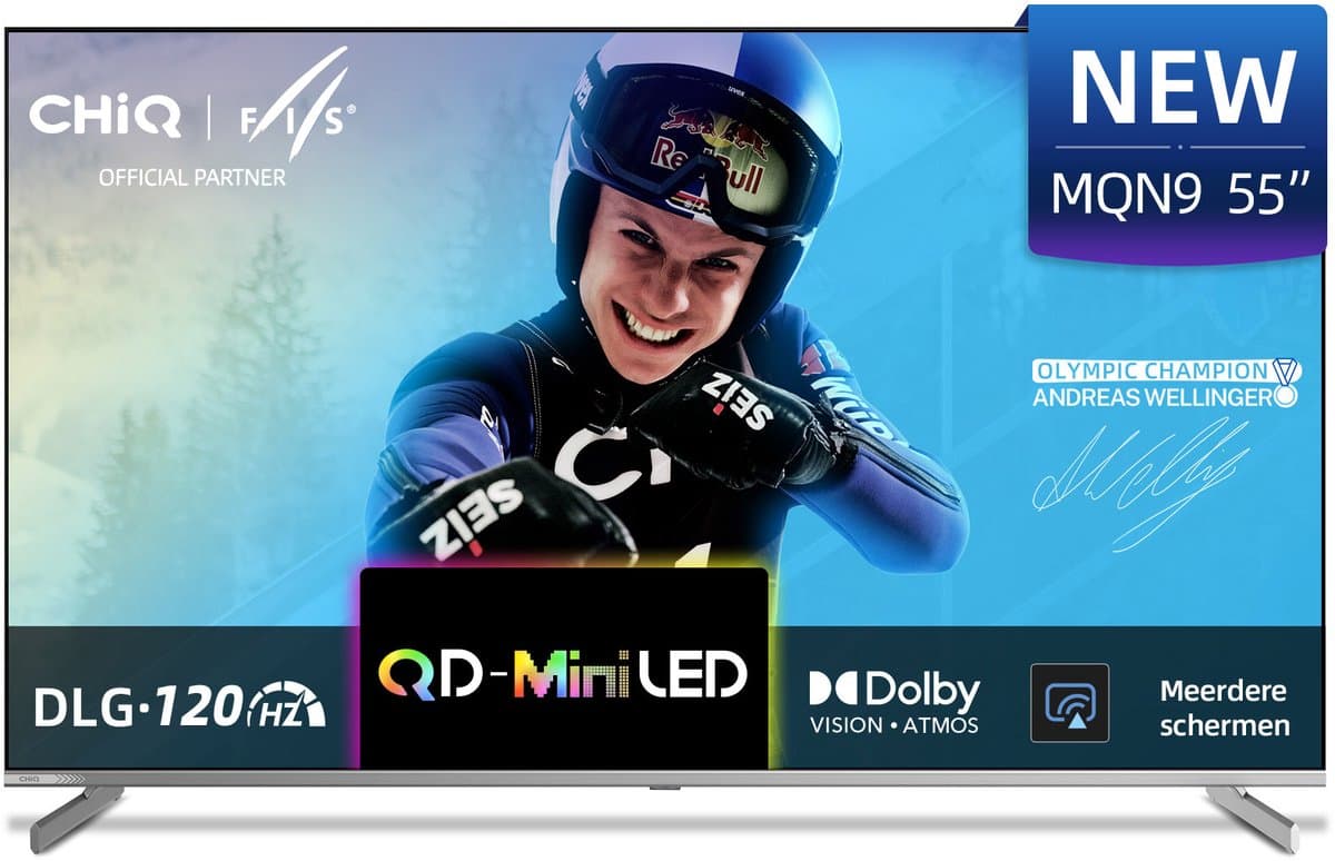 CHiQ M55QN9G - Smart TV 55 Inch - 4K Mini LED - QLED Smart TV - Google TV 5.0 - Dolby Vision - 2025