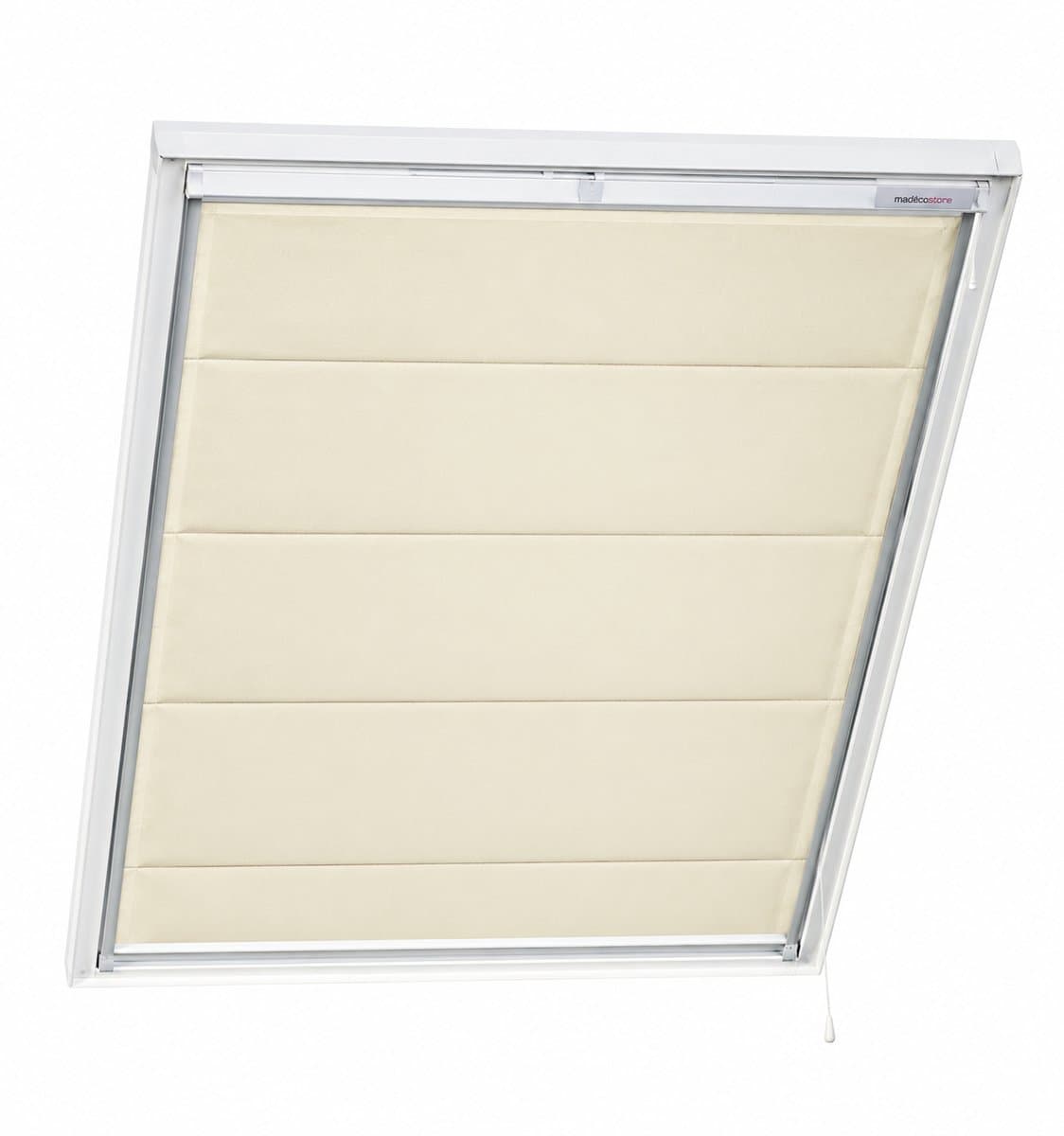 Madécostore Dakraam Vouwgordijn Verduisterend - 117x116 cm - Crème Beige - Geschikt voor Velux GGL/GHL/GFL - Blackout