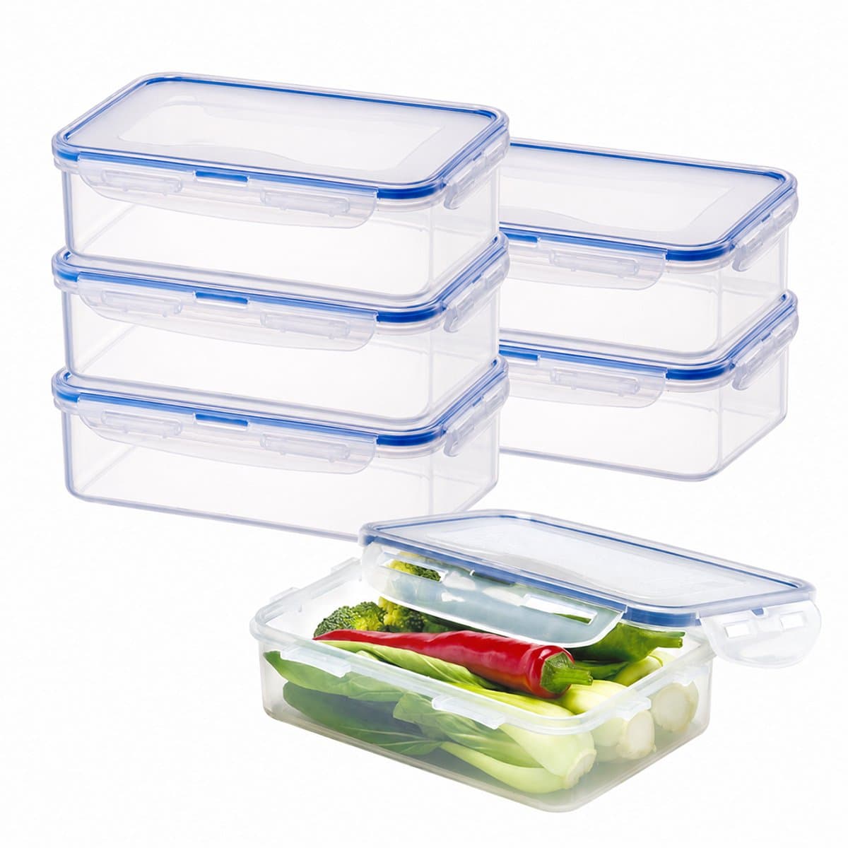 Lock&Lock Diepvriesbakjes - Meal prep bakjes - Vershoudbakjes - 550 ml - Set 6 stuks - 100% Lekvrij - BPA vrij - PFAS vrij - Magnetron bakjes met deksel - Diepvriesdozen - Bewaarbakjes - Vershouddoos - Transparant