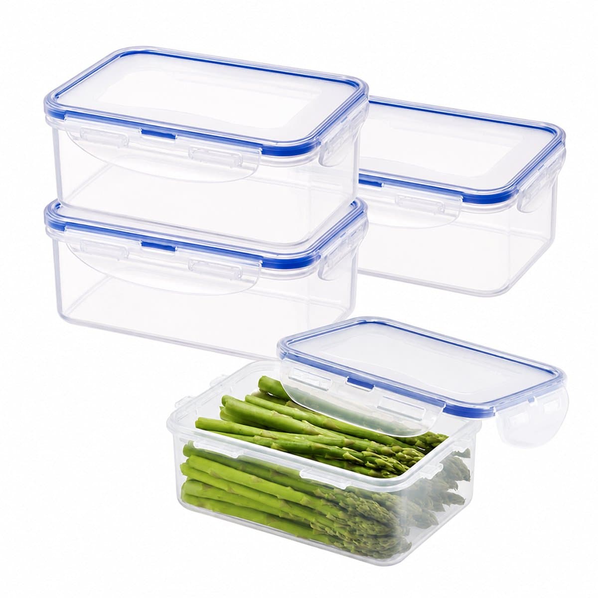 Lock&Lock Diepvriesbakjes - Meal prep bakjes - Vershoudbakjes - 850 ml - Set 4 stuks - 100% Lekvrij - BPA vrij - PFAS vrij - Magnetron bakjes met deksel - Diepvriesdozen - Bewaarbakjes - Vershouddoos - Transparant