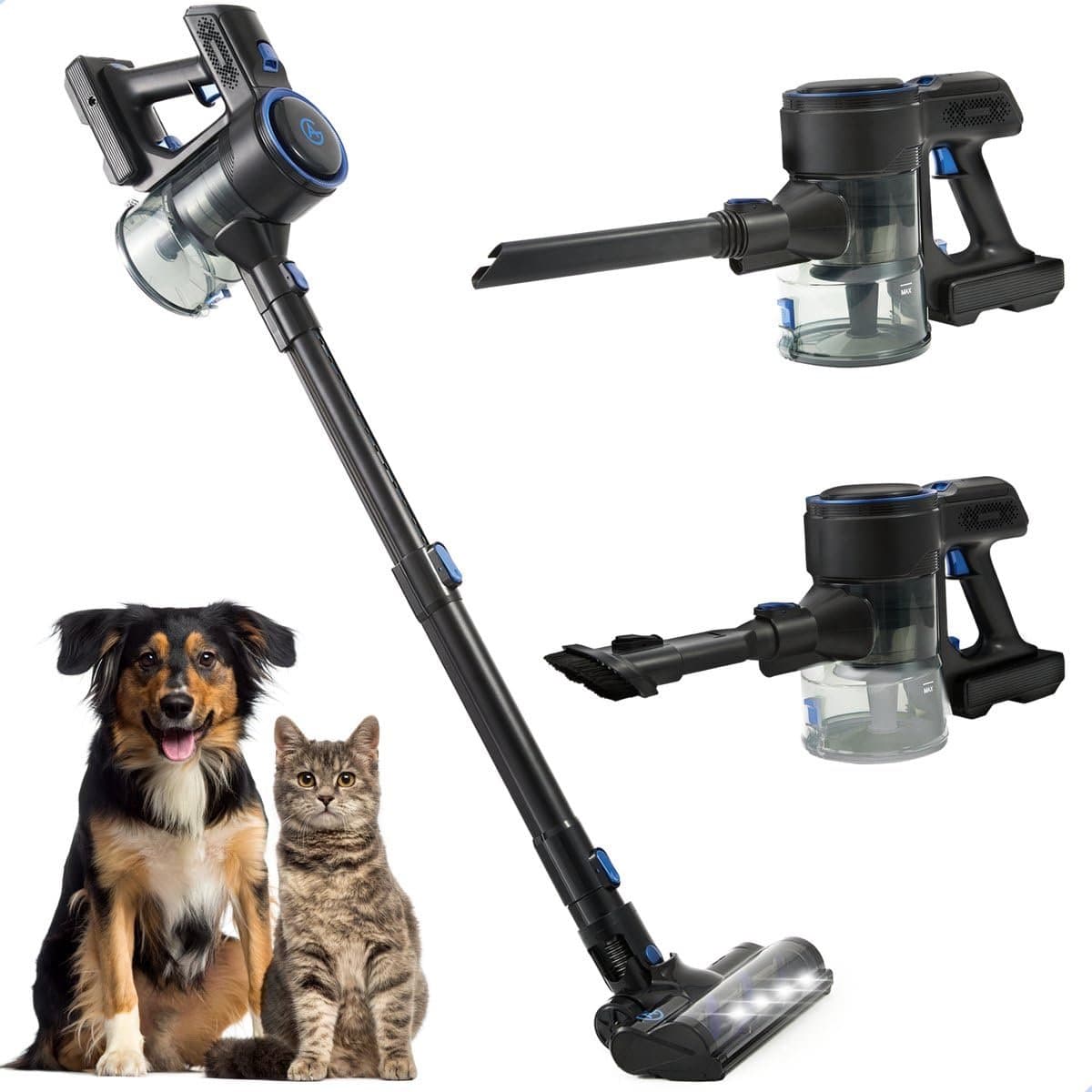 AG4100 Steelstofzuiger Draadloos - Midnight Blue -Stofzuiger Zonder Zak - Geschikt voor Dierenharen- Krachtig -Kruimeldief- Draadloze Stofzuigers - Steelstofzuigers - Kruimelzuiger - Compact & Licht - Ook voor in de auto