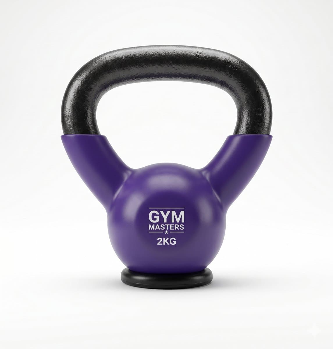 Gym Masters Kettlebell 2 kg – Vinyl Kettlebell met Rubberen Bodem – Optimale Vloerbescherming & Veilig Trainen – Premium Grip – Thuis Fitness