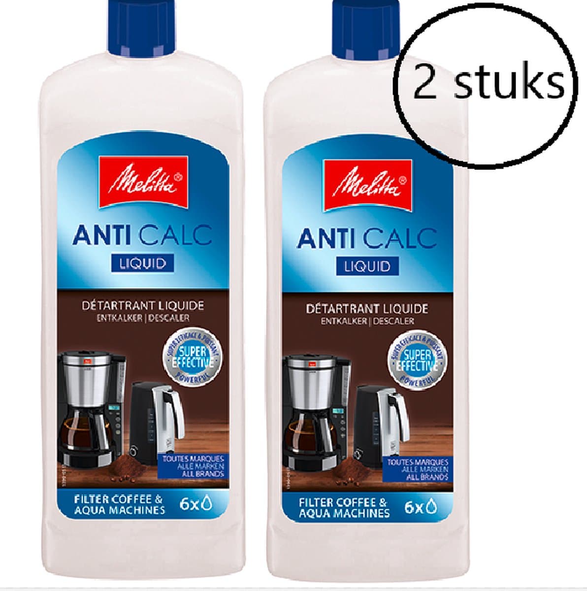 2x Melitta 6545468 Vloeibare Ontkalker voor Koffiezetapparaten en Waterkokers