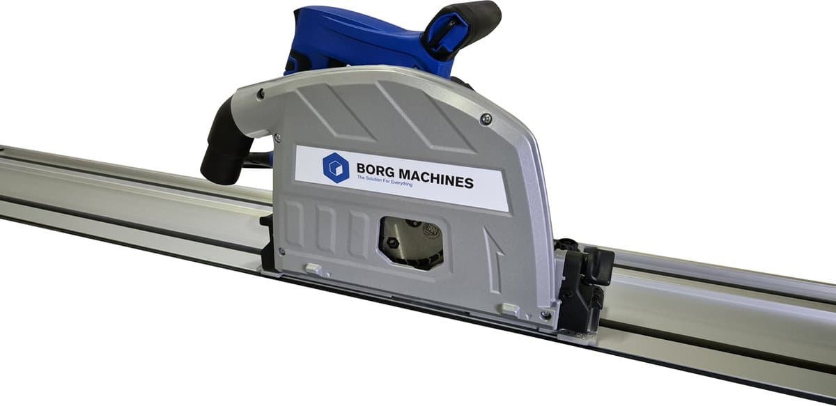 Borg Invalzaag - Cirkelzaag - 1400 Watt - 190 mm zaagblad - inclusief geleiderail 2 x 70 cm - regelbaar toerental 2200 - 5200 omw./min.