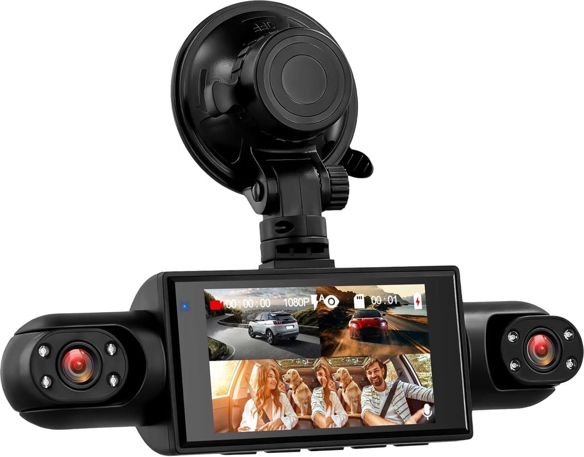 Dashcam 4 Kanaals - Auto Camera - Veilig Rijden - 360 Graden Bescherming - 7 x 14 x 10 cm