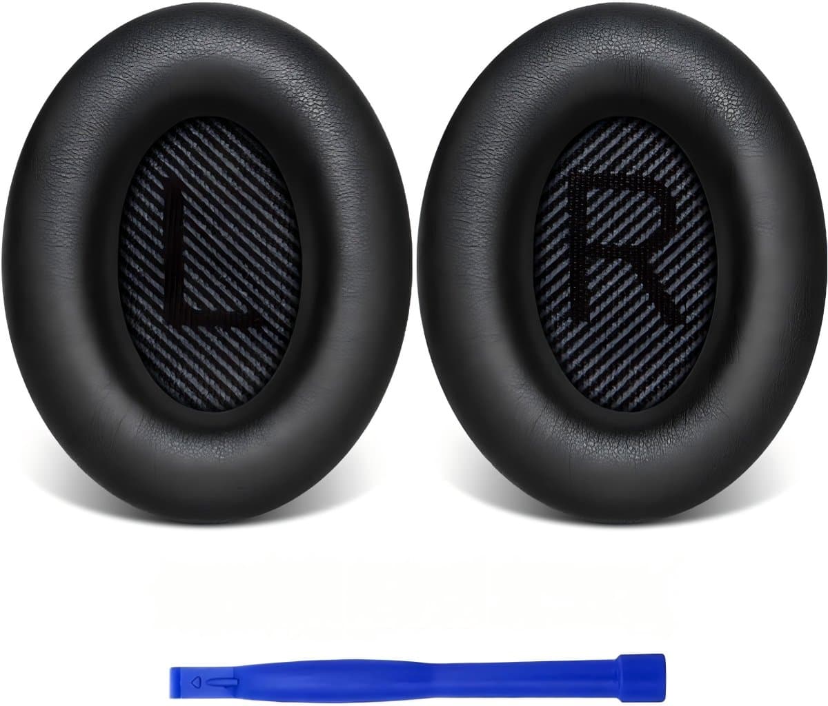 Lederen Set Oorkussens Geschikt Voor Bose Koptelefoon QuietComfort 35, QC35/QC35II/QC25/QC15/Soundtrue/Soundlink Around-Ear II AE2 headphones, Vervangende Kussens Voor Hoofdtelefoon - Zwart - 1 Paar