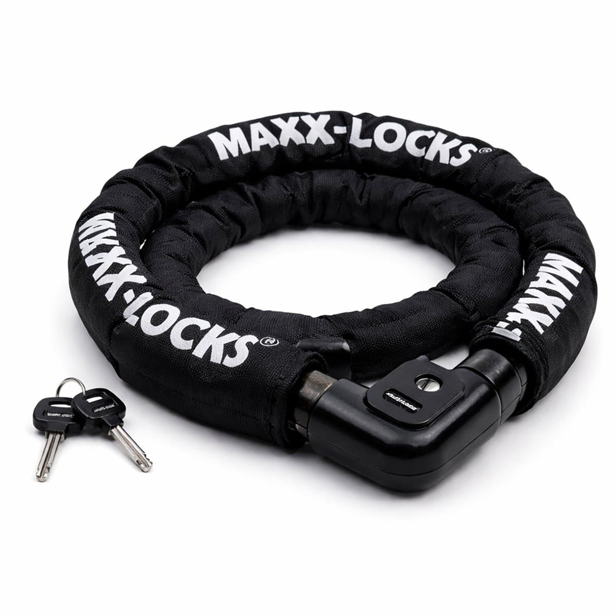 Maxx-Locks Bulls Kettingslot - Solid Pantserslot uit Gehard Staal - Gebruik Slot Lock Motor Scooter Fiets Motorslot Scooterslot - Alternatief voor Ketting Ringslot Cijferslot Kabelslot Beugelslot - Lengte 100CM Dikte 8MM - Zwart
