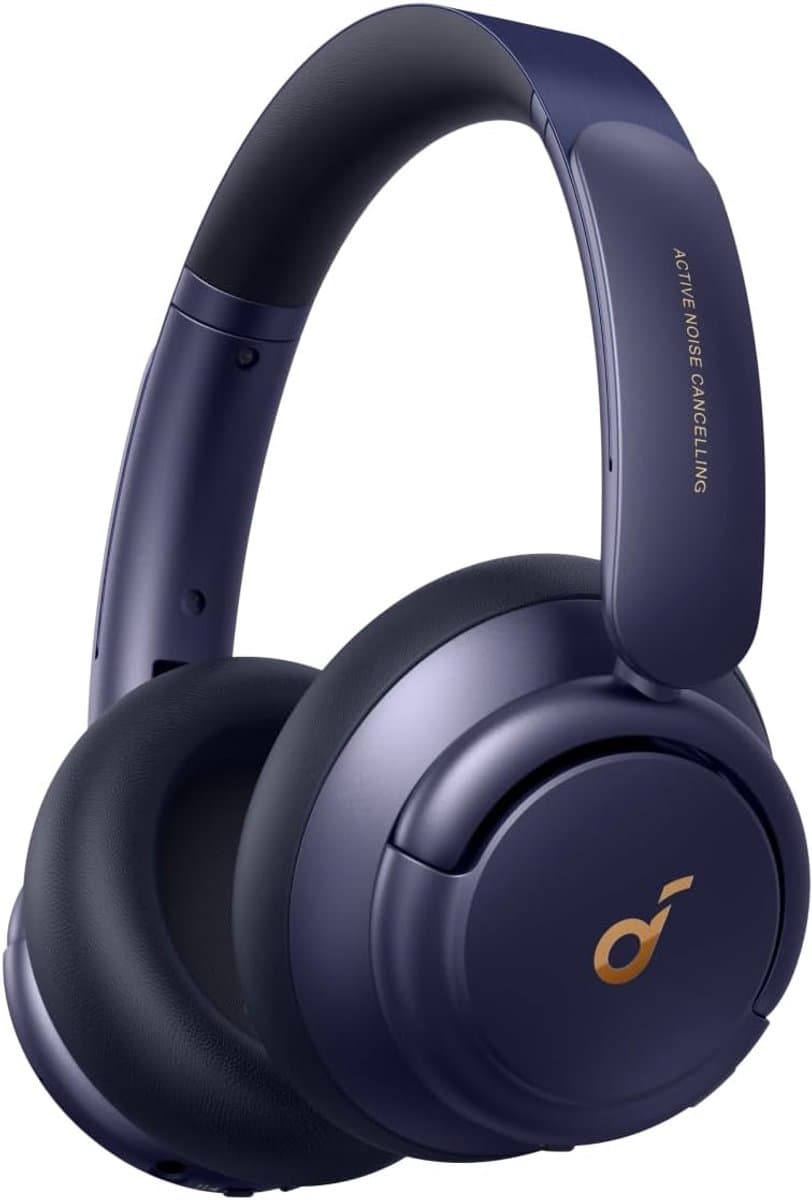 Soundcore Q30 by Anker Bluetooth-hoofdtelefoon, hybride actieve geluidsisolatie, individuele modi, Hi-Res geluid, EQ in app, 40h batterij, comfortabele grip, verbinding van 2 apparaten (blauw)