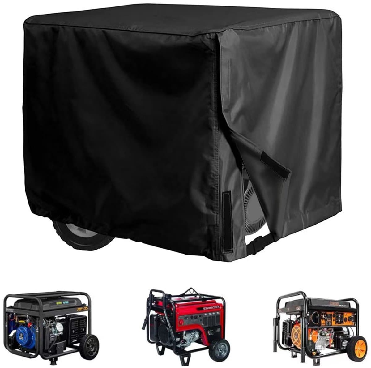 Generator hoes - Motorbescherming - Draagbare generatortent - Stofhoes - machine-uitrustingshoes - UV- en regenbestendige bescherming - voor de meeste generatoren - 65*51*51 cm - zwart