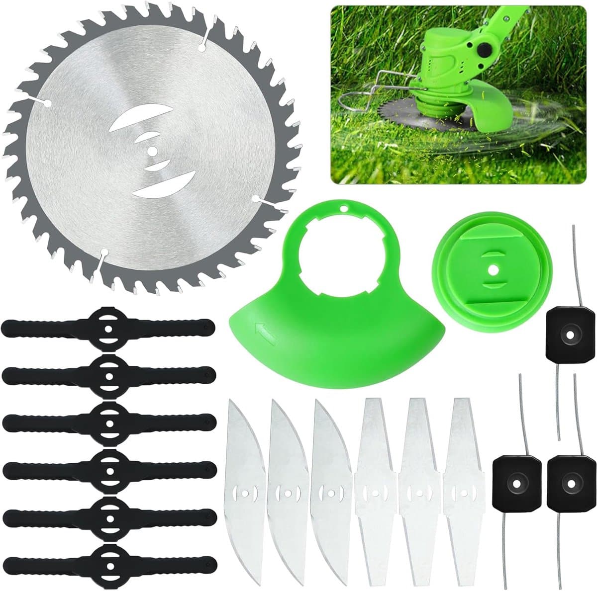 18 stuks vervangende accessoires voor snoerloze grasmaaierbladen - Metalen messenset voor grastrimmers - Reservemessen voor tuinmaaiers - Roestvrijstalen messen voor het maaien van gras