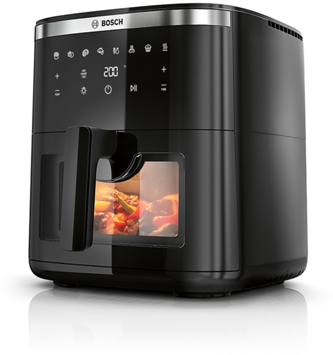 Bosch MAF671B0 Airfryer XXL - Serie 6 - 7,2L - Shake alarm - Kijkvenster - Warmhoudfunctie - 7 programma's - Tot 5 personen - Zwart