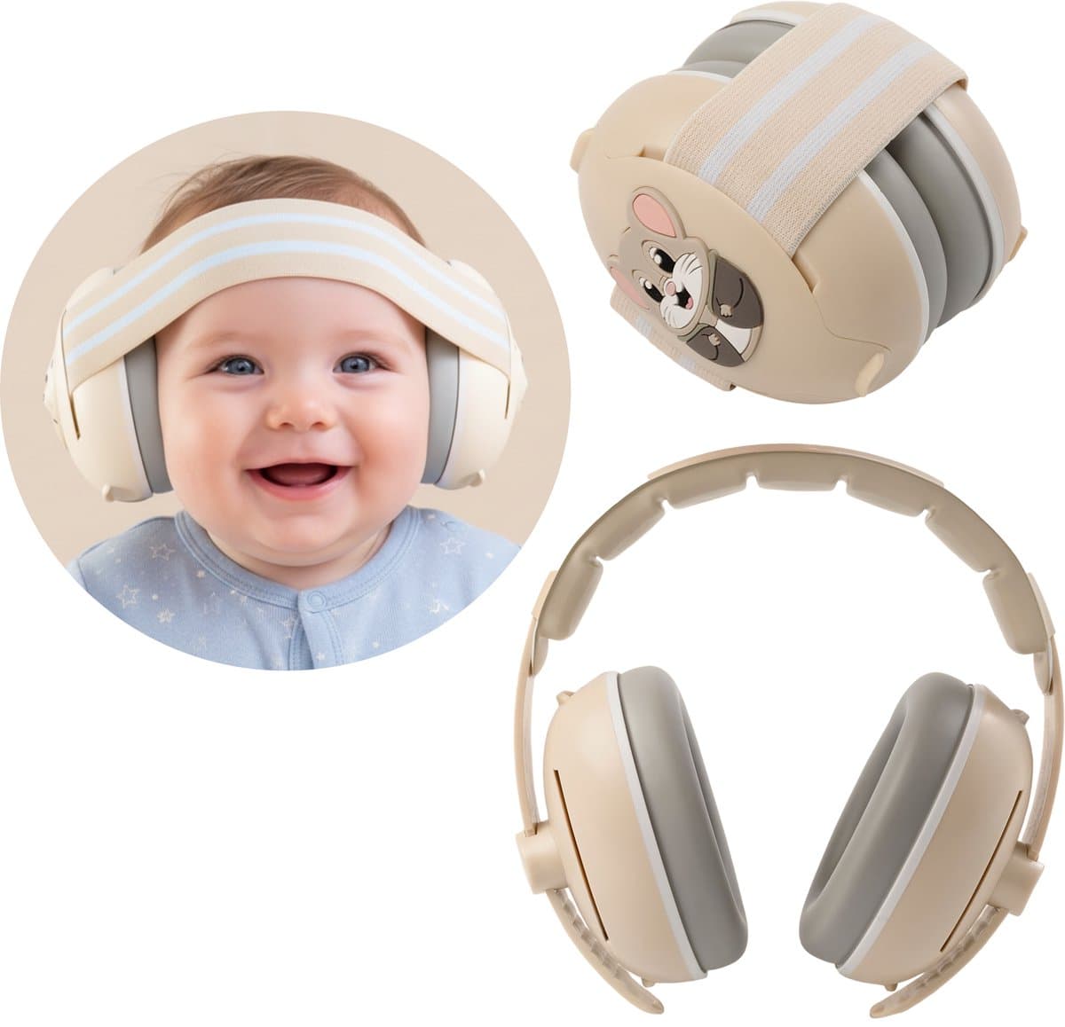 Oorbeschermers Baby 25 dB - Gehoorbescherming Kind - Oorkappen Kinderen - Gehoorbeschermers - Koptelefoon Kind - Gehoorbescherming Kinderen - Baby Koptelefoon - Muisstil