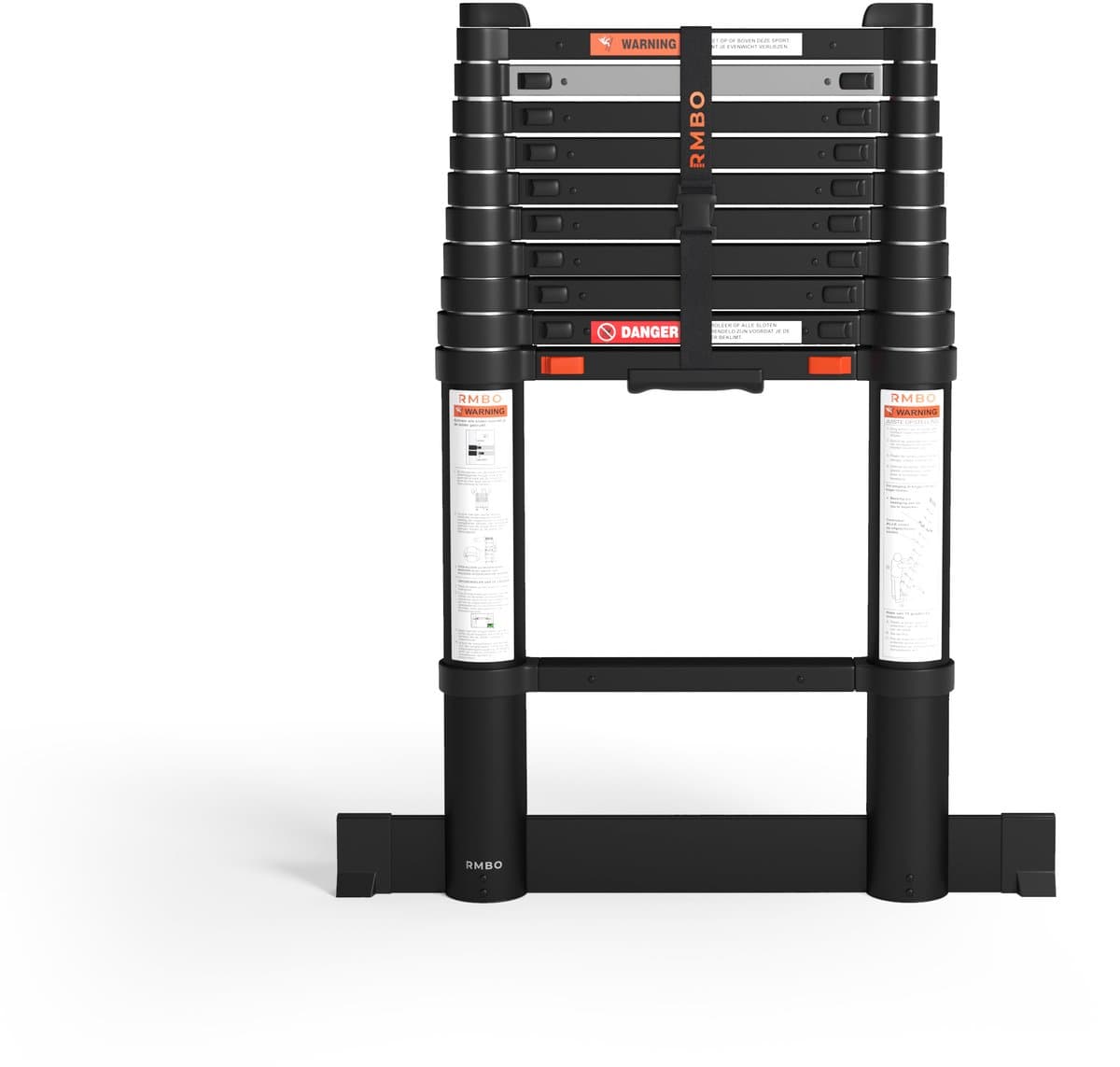 RMBO Telescopische Ladder - Telescoopladder - 3.20m lang, Compact en Draagbaar met Soft Closing Systeem, Geschikt voor Particulier en Professioneel Gebruik, Telescopische Vouwladder, Max. Belasting 150 kg, EN 131.6