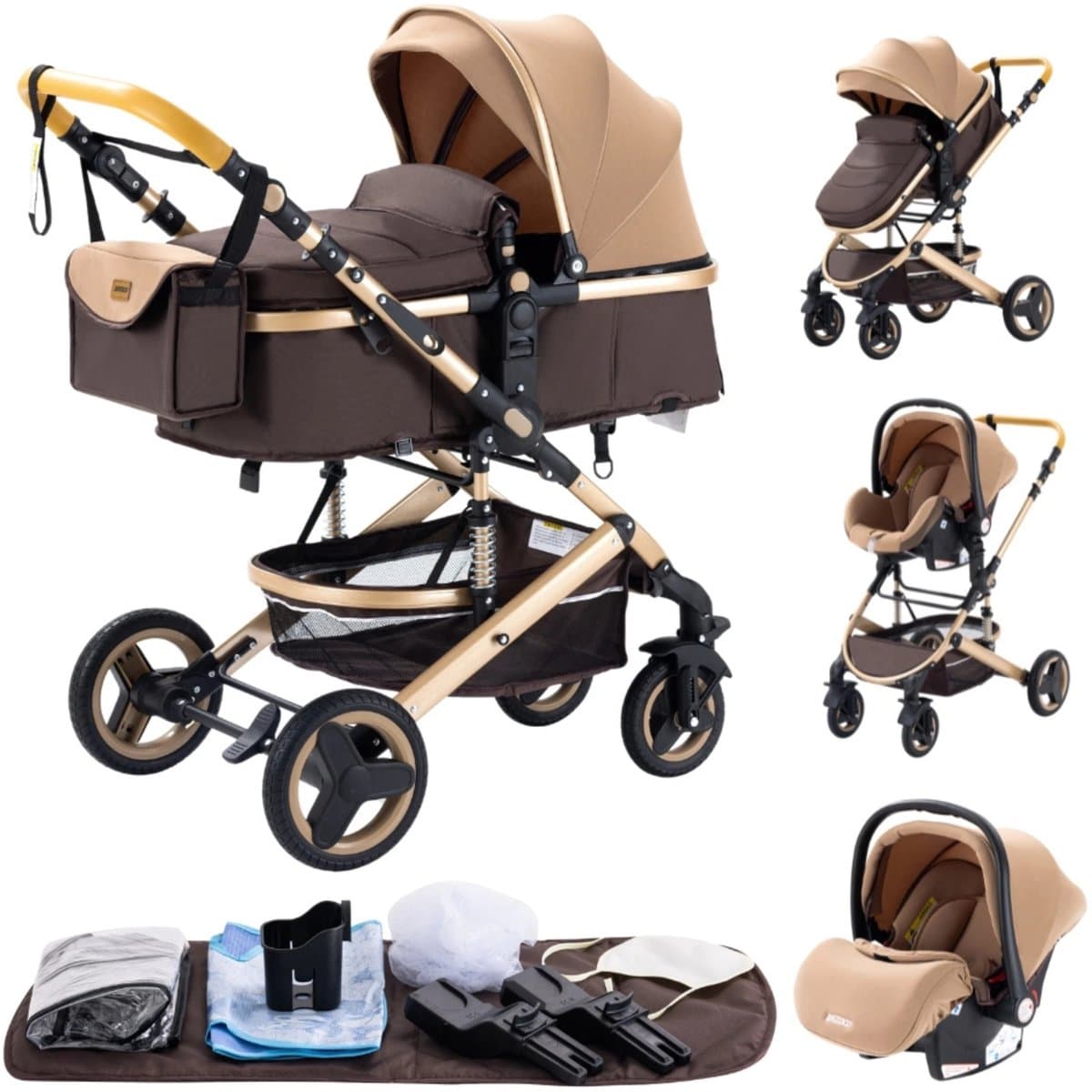 buggy - kinderwagen 3 in 1 - Draagbare Reizen Kinderwagen Aluminium Frame Opvouwbare Kinderwagens Hoge Landschap Auto voor Pasgeboren Baby