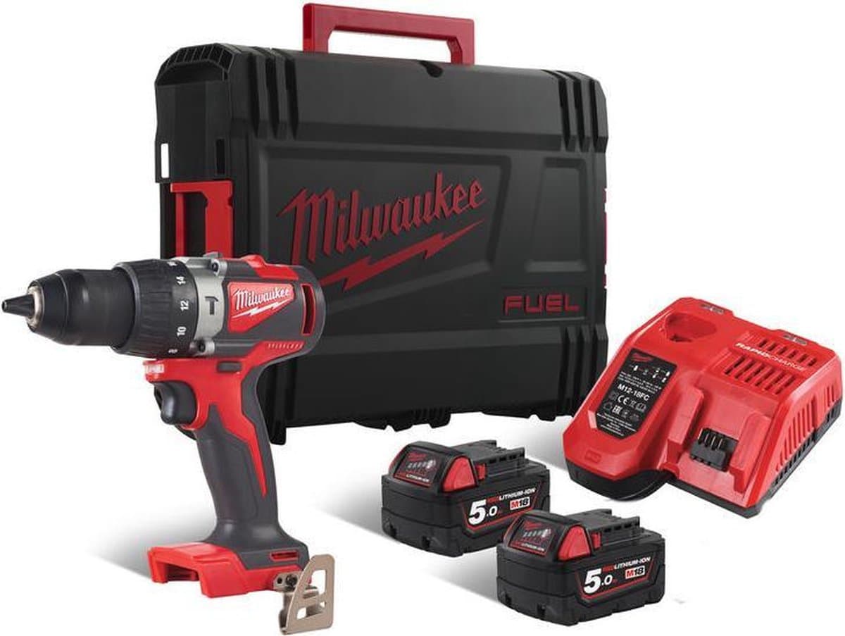 Milwaukee M18 BLPD2-502X Accu Klop-/Schroefboormachine 18V 5.0Ah in HD-Box - 4933464517