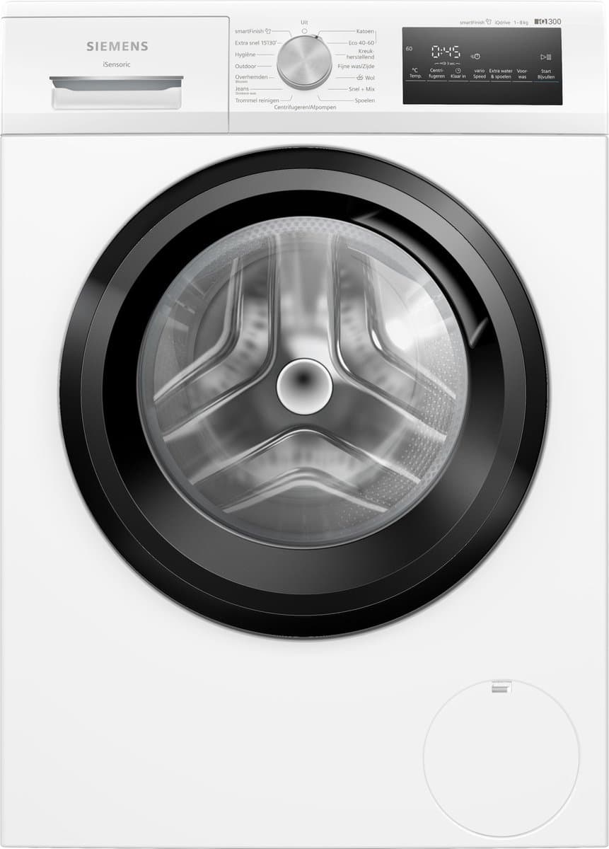 Siemens WM14N206NL - iQ300 - Wasmachine met stoom - 8 kg - 1400 rpm - smartFinish: vermindert kreukels tot 50% - speedPack L: verkort wasprogramma's met varioSpeed