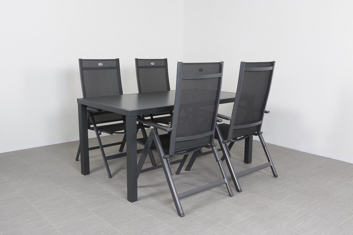 Hartman Aruba/Alma 4-persoons verstelbare tuinset 160x90 cm. - Antraciet