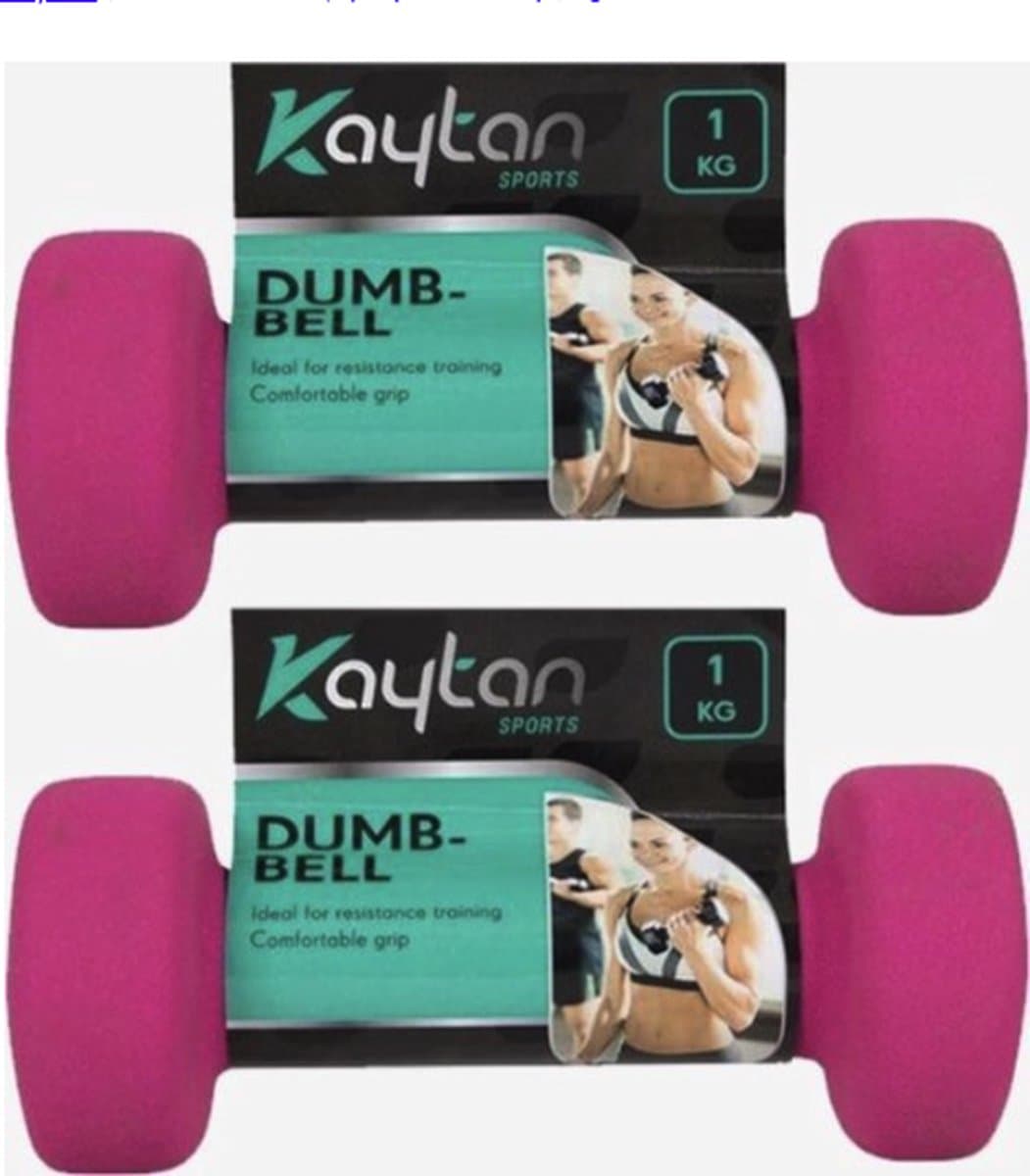 Zachte Dumbbells Pink - Dumbbell set - 2x 1kg - Dumbells 1 kilogram - Roze - Arm Oefeningen - Thuis Gym