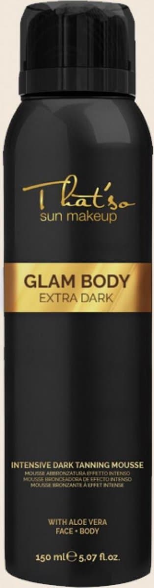That'so Zelfbruiner Self Tan voor lichaam en gezicht - Glam Body Mousse EXTRA DARK - Direct een diep bruine kleur - 150ml - thatso.nl