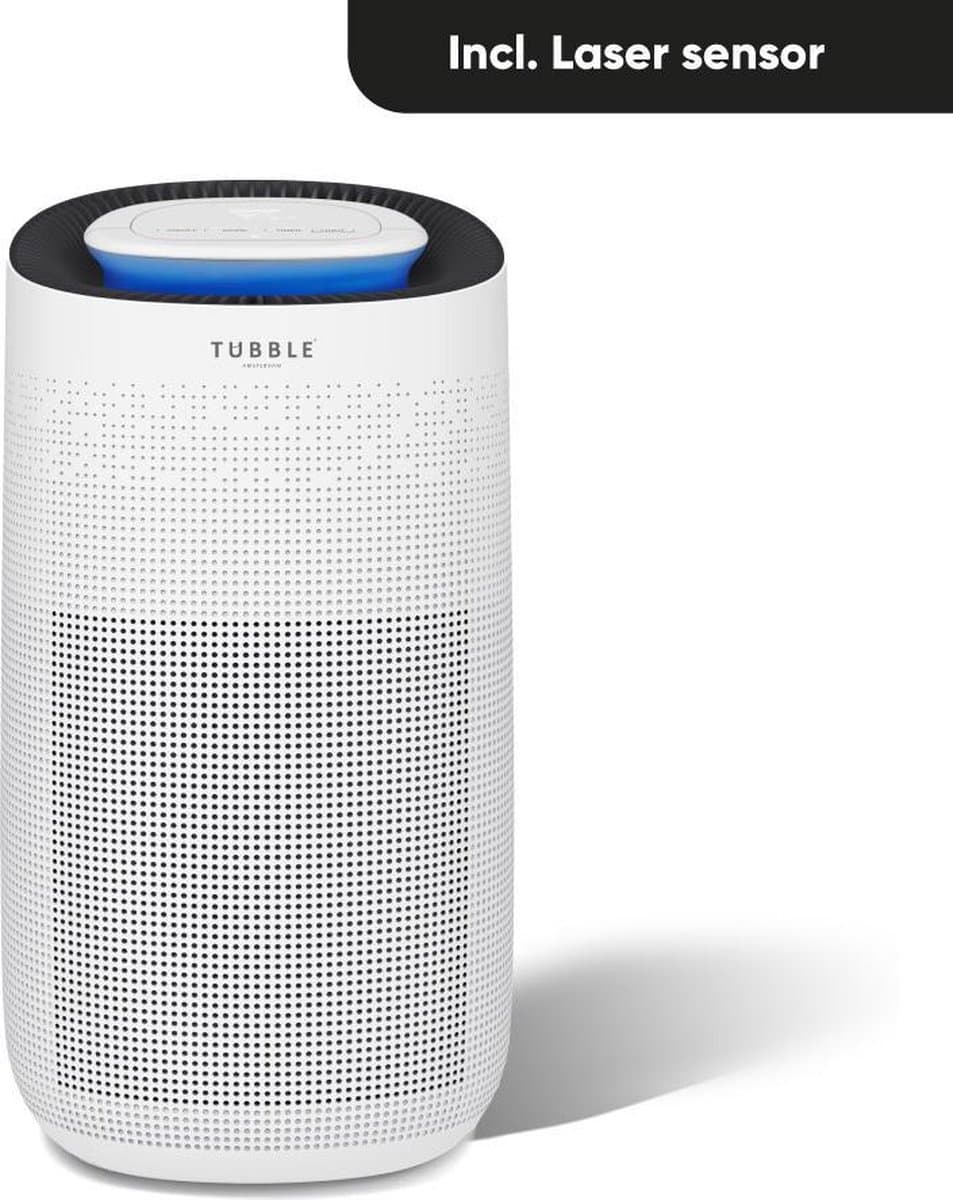 Tubble® Air Purifier Max Laser, Luchtreiniger, TRUE HEPA 360° filter technology, CADR 400, met fluisterstille slaapstand