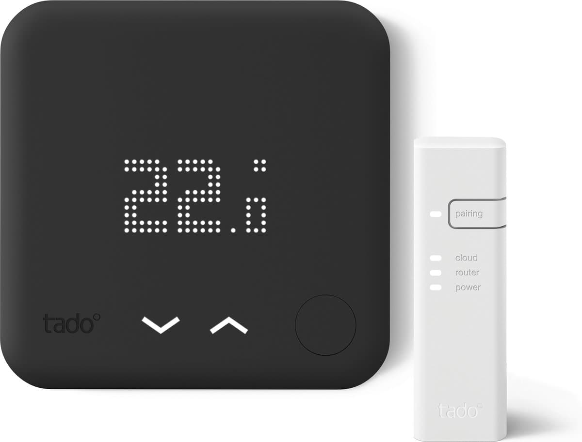 tado° Slimme Thermostaat V3+ Starterskit - Bedrade variant - Zwart