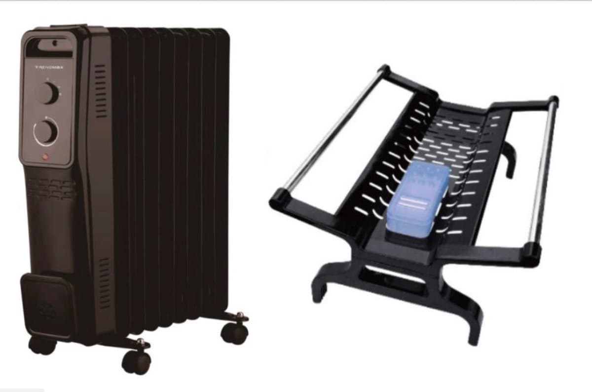 Trendmax olieradiator - 2000 watt - Met waslijn + bevochtiger - Thermostaat - Elektrische kachel - Oliegevulde radiator - Elektrische verwarming - Elektrische kachel - 3 warmtestanden - Timer