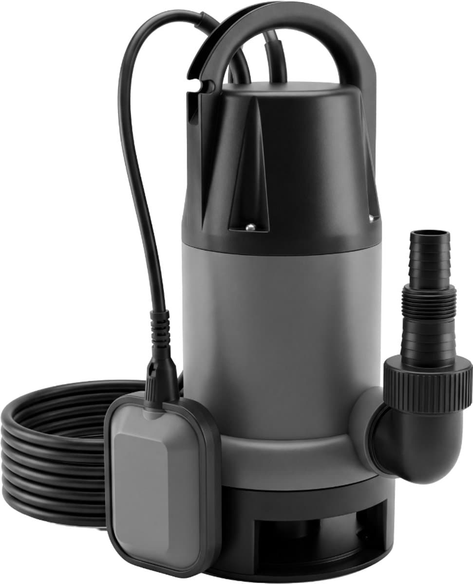 123® Vuilwater Dompelpomp 8000 l/u – Automatische Vlotterschakelaar – Waterpomp voor Kelder, Bouwput en Vijver – Pomp voor Vuil Water en Modder