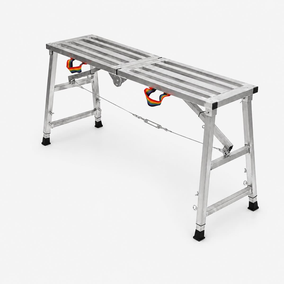 DPLUNIQ Kamersteiger - Ladder - Steiger - Vouwladder - Binnen en Buiten - Verdikkingsplank - Antislip - 120 x30x90cm - Aluminium