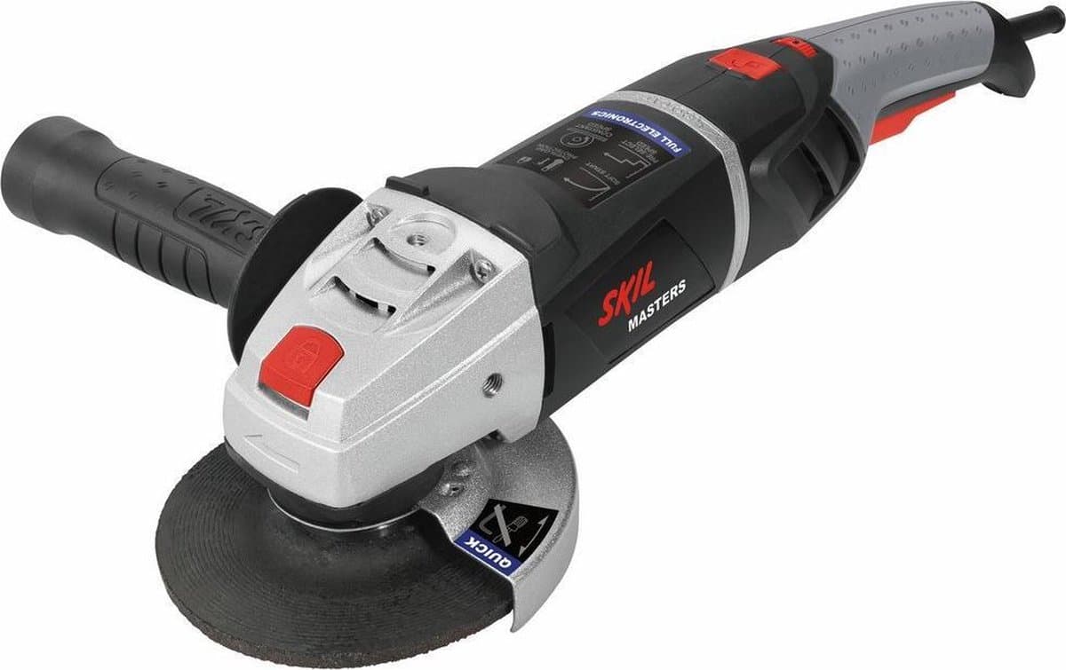 SKIL Haakse Slijper 125 mm - 1300W - Slijptol - Slijpmachine - Inclusief Tas, Zijhandgreep, Beschermkap & Flenzen - Met Clic-Systeem - Haakse Slijpers - Skil 9412 MA