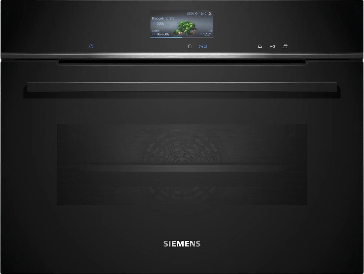Siemens CS736G1B2 - iQ700 - Oven - Inbouwoven met stoom - 60 x 45 cm - TFT-touchdisplay Plus -fullSteam Plus: snel en gezond koken - 4D hetelucht: gelijkmatige warmteverdeling - Zwart