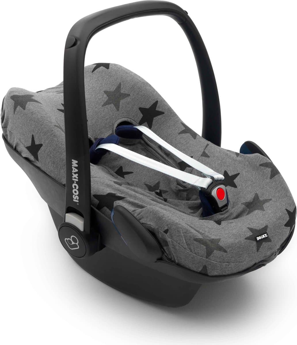 Dooky Seat Cover 0+ Autostoel hoes Grey Star - Universele Autostoelhoes Maxi Cosi CabrioFix, Maxi Cosi hoes Pebble, Maxicosi hoes, Cybex en meer - Autostoelhoes Baby Universeel