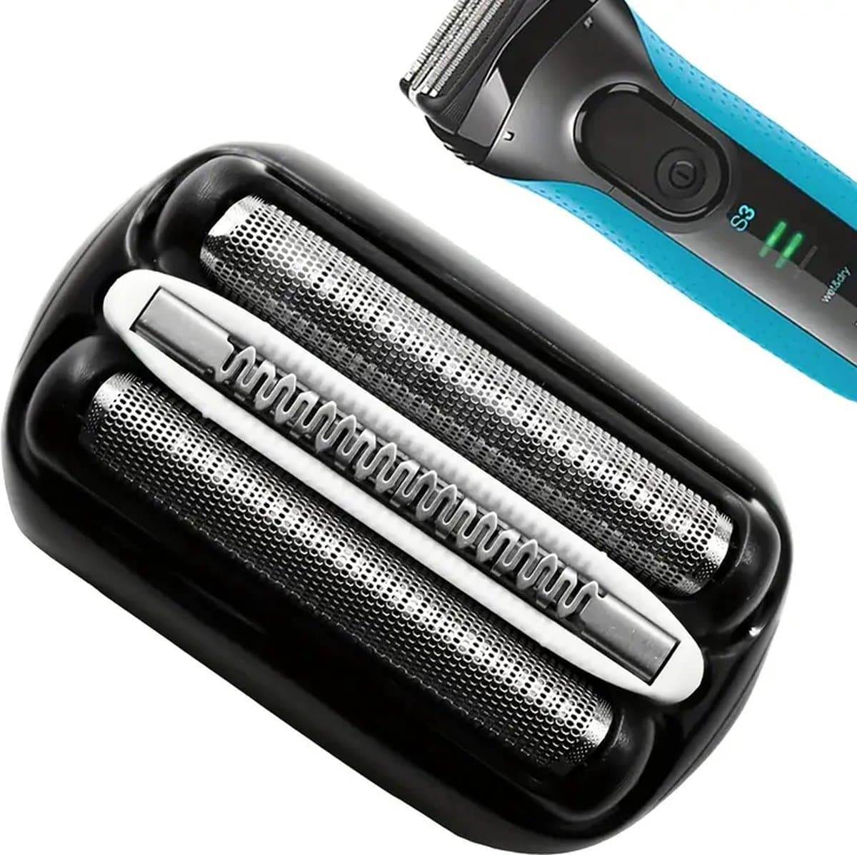Reservekop voor Elektrisch Scheerapparaat – Compatibel met Braun Series 3 – Geschikt voor Modellen 32B, 320, 330, 340, 350, 380, 300s, 301s, 310s, 3000s, 3010s, 3020s, 330s-4, 3050cc, 3040s – Vervangend Scheerhoofd – Voor Nat en Droog Scheren – 100%