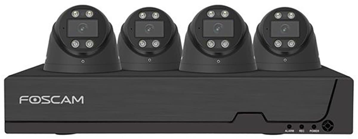 Foscam FN9108E-T4-2T Kit Beveiligingscamera Set - 4 Camera's - PoE - 2TB Geheugen - Nachtzicht 20m - 5MP - Zwart