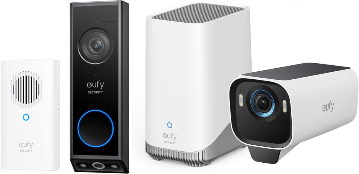 eufy Security S3 Pro Buitencamera met HomeBase 3 + eufy Security E340 Video Deurbel met Chime - Bundelvoordeel