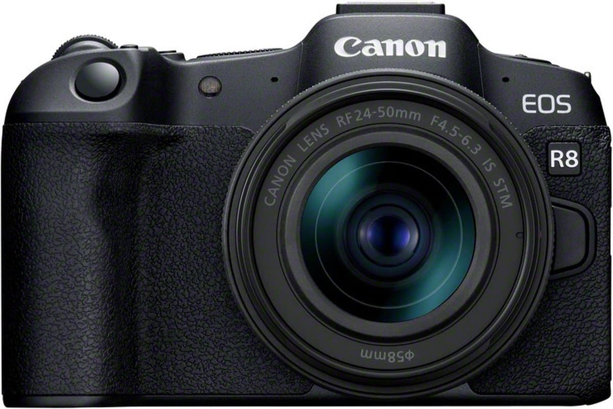 Canon EOS R8 + RF 24-50mm f/4.5 6.3 IS STM - Systeemcamera - Full frame - 24.2 MP - 4K Video - Kantelbaar touchscreen - Compacte zoomlens